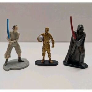 3 Hasbro Star Wars Command Army Mini Action‎ Figures Rey Darth Vader Gold Luke